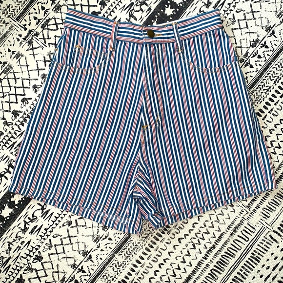 Niki-Lee Red, White And Blue Striped Shorts - Picture 1 of 7
